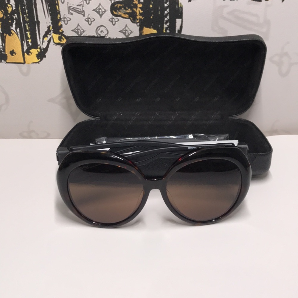 New Authentic Balenciaga Tortoise Shell Sunglasses BB0024SA 001 - Picture 10 of 14